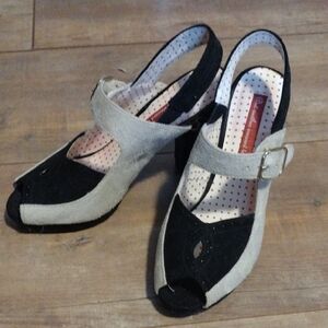 Stylish Black and Cream Women's Heels